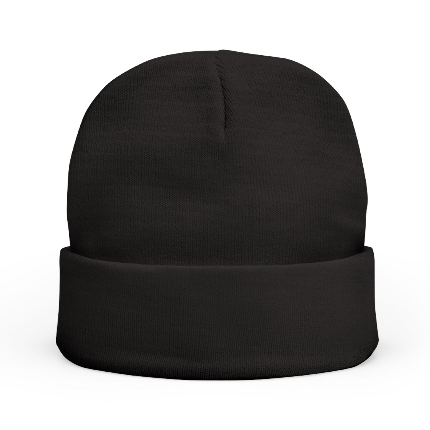 Dark Embroidered Knit Beanie